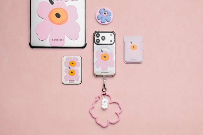 CASETiFY 全新 Marimekko x CASETiFY 聯名系列繽紛登場，揉合粉紅、天空藍等三款獨家配色，將北歐極簡美學隨身帶著走